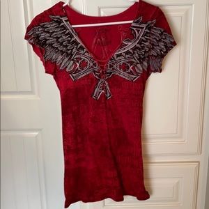 Affliction T-shirt with wing design